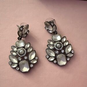 Elegant Silver Crystal Earrings
